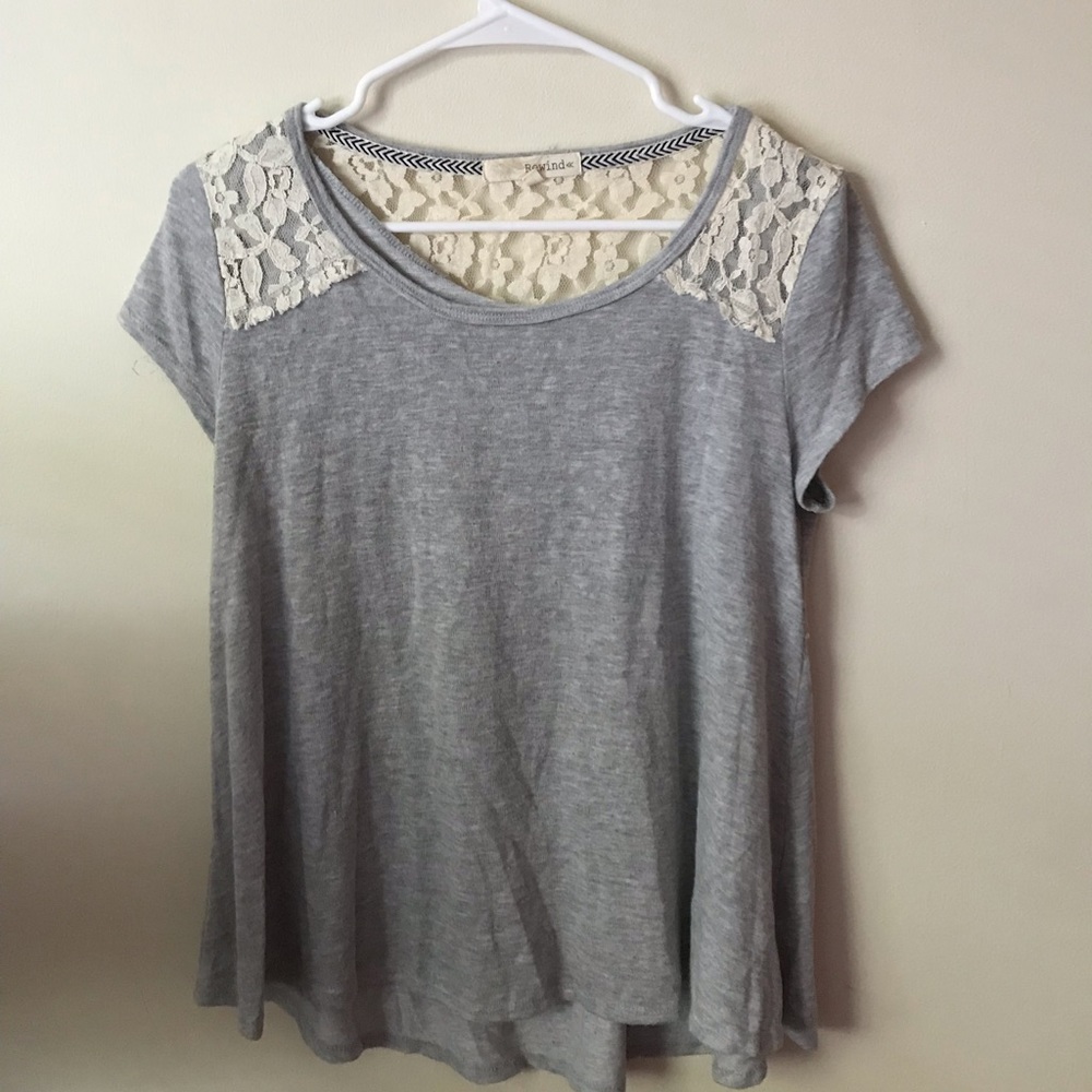gray tshirt with lace from kohl’s